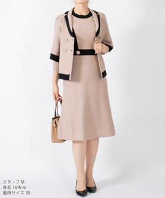 ラピーヌ　ブランシュ　ＬＡＰＩＮＥ　ＢＬＡＮＣＨＥ　トリミングニットワンピース