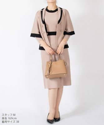 ラピーヌ　ブランシュ　ＬＡＰＩＮＥ　ＢＬＡＮＣＨＥ　トリミングニットワンピース