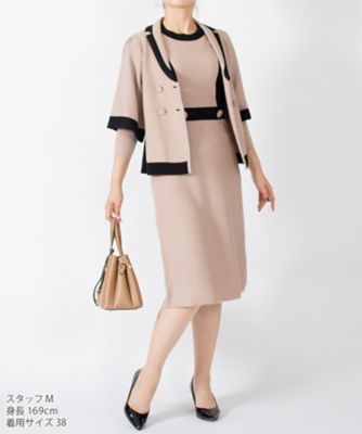 ラピーヌ　ブランシュ　ＬＡＰＩＮＥ　ＢＬＡＮＣＨＥ　トリミングニットワンピース