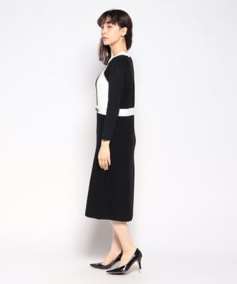 ラピーヌ　ブランシュ　ＬＡＰＩＮＥ　ＢＬＡＮＣＨＥ　トリミングニットワンピース