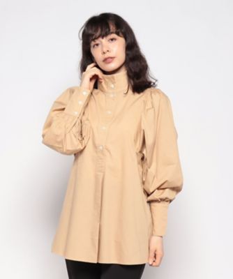 ＜三越伊勢丹/公式＞【SALE】MISS J (Women)/ミスジェイ コットン100％ バルーンスリーブブラウス ベージュ トップス【三越伊勢丹/公式】