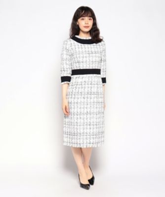 ミス　ジェイ　ＭＩＳＳ　Ｊ　【セットアップ対応】ファンシーツイードドレス