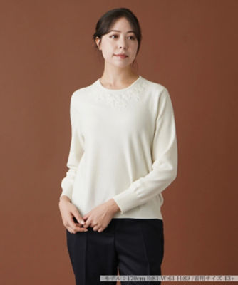 レース刺繍ニットプルオーバー【Ｌｅｉｌｉａｎ ＷＨＩＴＥ ＬＡＢＥＬ