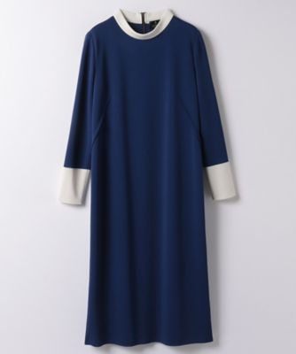 ＜三越伊勢丹/公式＞ LANVIN COLLECTION (Women)/ランバンコレクション バイカラーワンピース ネービーブルー ワンピース・ドレス【三越伊勢丹/公式】