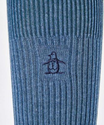 クルー丈　ワンポイントリブソックス　【返品不可商品】