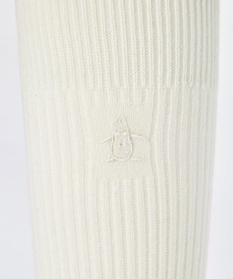 クルー丈　ワンポイントリブソックス　【返品不可商品】