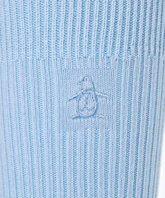 クルー丈　ワンポイントリブソックス　【返品不可商品】