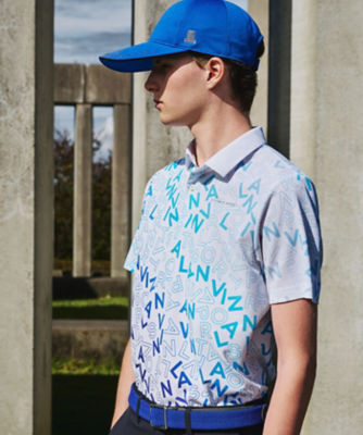 LANVIN sport ランバンスポール 総柄 ジップアップ ポロシャツ 40