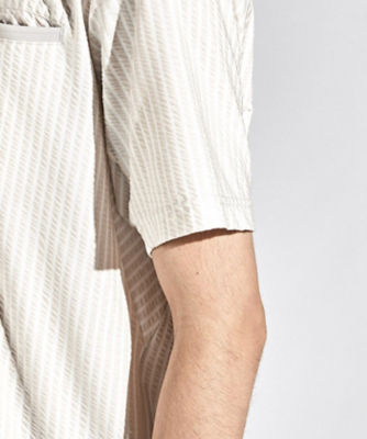 【Munsingwear】 SUNSCREENストライプボタンダウン半袖シャツ メンズ オレンジ M シャツ・ブラウス トップス マンシングウェア