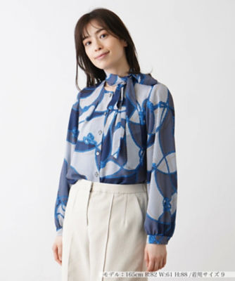 ＜Leilian plus house (Women/大きいサイズ)＞ボウタイ付きブラウス【ＲＯＣＨＡＳ　Ｐｒｅｍｉｅｒｅ】【ＲＡＴＴＩ】