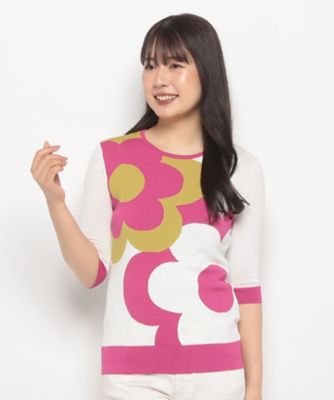 MISS J (Women)/ミスジェイ ミス　ジェイ　ＭＩＳＳ　Ｊ　フラワーインターシャニットプルオーバー