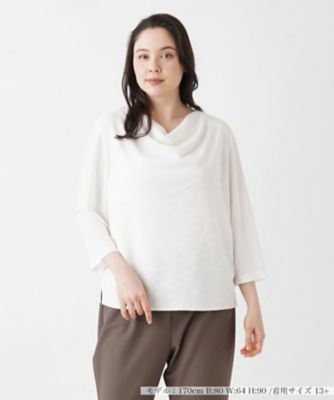 ＜Leilian plus house (Women/大きいサイズ)＞ドレープネックカットソー