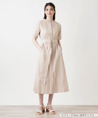 ＜Leilian (Women)＞配色ストライプワンピース【ＴＨＥ　ＮＥＷ】【Ｌｅｉｌｉａｎ　ＷＨＩＴＥ　ＬＡＢＥＬ】