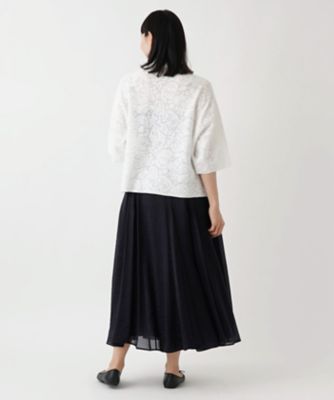 レース七分袖ジャケット【THE NEW】【Leilian WHITE 