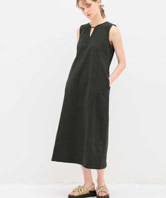 ＜LANVIN en Bleu (Women)＞スリットネックカットソーワンピース