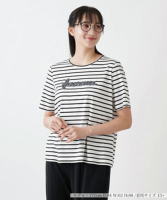 ＜Leilian plus house (Women/大きいサイズ)＞Ｔシャツ【Ｌｅｉｌｉａｎ　ＷＨＩＴＥ　ＬＡＢＥＬ】