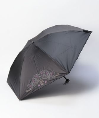 ANNA SUI (Women)/アナ スイ アナスイ　ＡＮＮＡ　ＳＵＩ　ＡＮＮＡ　ＳＵＩ（アナスイ）　ラメ刺しゅうｘ裾ピコット刺繍　晴雨兼用パラソル（折りたたみ・ミニ傘）