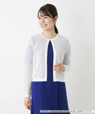 メッシュクルーネックニットカーディガン【Ｌｅｉｌｉａｎ　ＷＨＩＴＥ　ＬＡＢＥＬ】