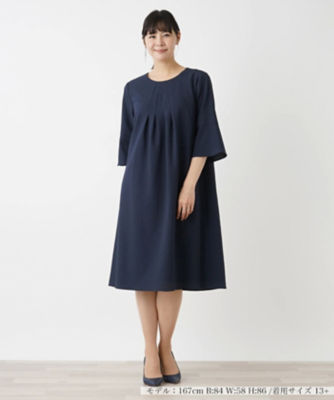 ＜Leilian plus house (Women/大きいサイズ)＞【店舗人気】サックワンピース【Ｌｅｉｌｉａｎ　ＷＨＩＴＥ　ＬＡＢＥＬ】