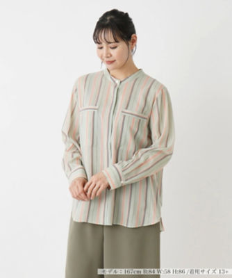 ＜Leilian plus house (Women/大きいサイズ)＞バンドカラーブラウス【ＴＨＥ　ＮＥＷ】