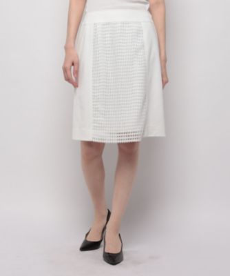＜LAPINE BLANCHE (Women)＞ラピーヌ　ブランシュ　ＬＡＰＩＮＥ　ＢＬＡＮＣＨＥ　メッシュスカート