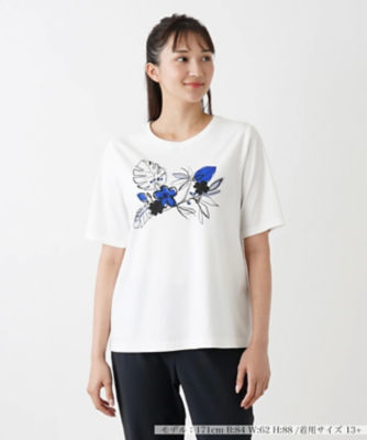 ＜Leilian plus house (Women/大きいサイズ)＞五分袖Ｔシャツ【Ｌｅｉｌｉａｎ　ＷＨＩＴＥ　ＬＡＢＥＬ】