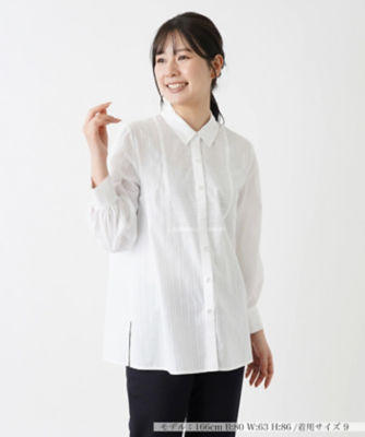 ＜Leilian (Women)＞襟付きブラウス【Ｌｅｉｌｉａｎ　ＷＨＩＴＥ　ＬＡＢＥＬ】