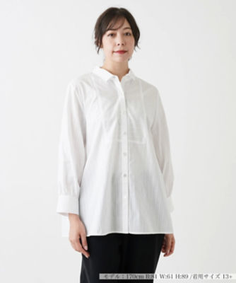 ＜Leilian plus house (Women/大きいサイズ)＞シャツブラウス【Ｌｅｉｌｉａｎ　ＷＨＩＴＥ　ＬＡＢＥＬ】