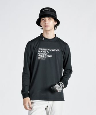 【新品】マンシングウェア ENVOY防風裏起毛ネオンロゴモックネック長袖シャツL 新品】マンシングウェア ENVOY防風裏起毛ネオンロゴモックネック