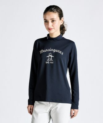 【新品】Munsingwear　モックネック長袖シャツ　ヒートナビゴルフLL蓄熱 Munsingwear 公式 マンシングウェア ボーダーモックネック長袖