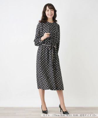 総柄ワンピース【ROCHAS Premiere】 | Leilian plus 