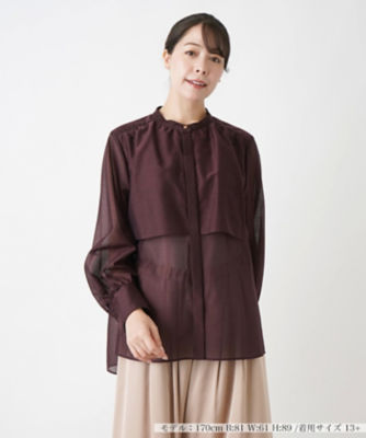 ＜Leilian plus house (Women/大きいサイズ)＞バンドカラーブラウス