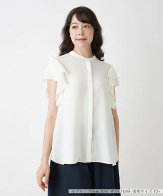 ＜Leilian plus house (Women/大きいサイズ)＞バンドカラーブラウス