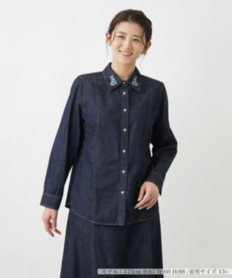 ＜Leilian plus house (Women/大きいサイズ)＞長袖デニムシャツ