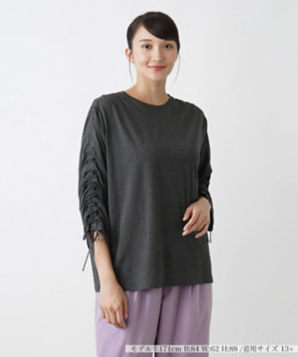 ＜Leilian plus house (Women/大きいサイズ)＞シャーリングスリーブカットソー