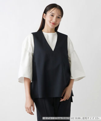 ＜Leilian plus house (Women/大きいサイズ)＞Ｖネックベスト【ＴＨＥ　ＮＥＷ】