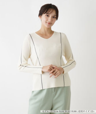 ＜Leilian plus house (Women/大きいサイズ)＞Ｖネックデザインセ－タ－