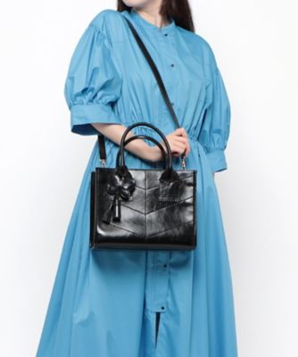 ANNA SUI 2wayキャンバストートバッグ　青緑　ポーチつき　新品 リボンが可愛い♪】Anna Sui バッグ (ANNA SUI/トートバッグ