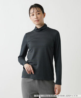 ＜Leilian (Women)＞ボーダーハイネックカットソー