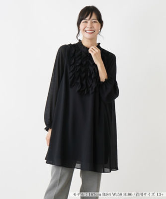 ＜Leilian plus house (Women/大きいサイズ)＞チュニック丈フロントフリルブラウス