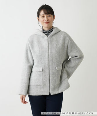 Leilian レリアン アルパカ100% スタンドカラー ジャケット 9号