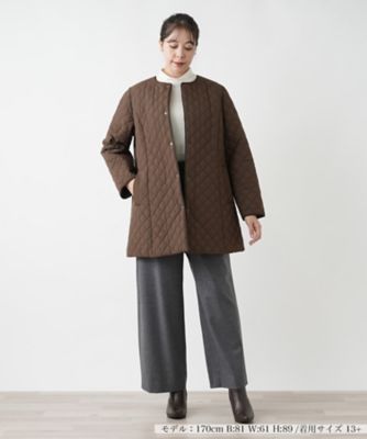 キルティングノーカラーコート【Leilian WHITE LABEL 