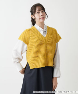 ＜Leilian plus house (Women/大きいサイズ)＞ニットショートベスト【ＴＨＥ　ＮＥＷ】【Ｌｅｉｌｉａｎ　ＷＨＩＴＥ　ＬＡＢＥＬ】