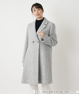 ＜Leilian (Women)＞ツイードダブルコート【Ｌｅｉｌｉａｎ　ＷＨＩＴＥ　ＬＡＢＥＬ】