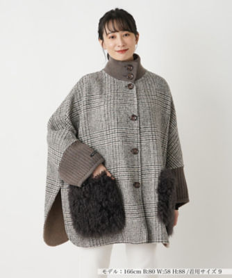 美品 バーバリー BURBERRY ポンチョ ケープ ウール ダッフルコート