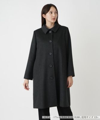 ＜Leilian plus house (Women/大きいサイズ)＞カシミヤステンカラーコート【プラス企画】【ＬＯＲＯ　ＰＩＡＮＡ】