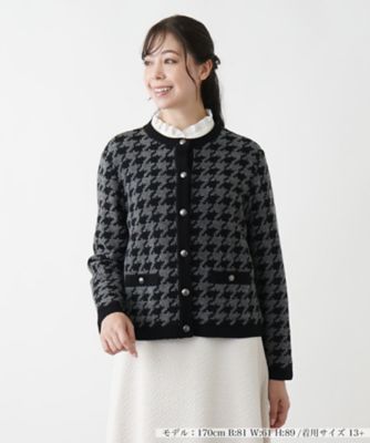 ＜Leilian plus house (Women/大きいサイズ)＞千鳥格子カーディガン