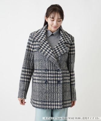 ＜Leilian plus house (Women/大きいサイズ)＞チェック柄ダブルハーフコート