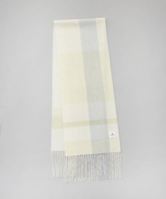 カシミヤウール チェックマフラー（WASH） | LANVIN en Bleu