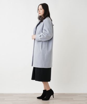 美品 レリアン NEMIKA ネミカ チェスターコート 13号 ライトグレー